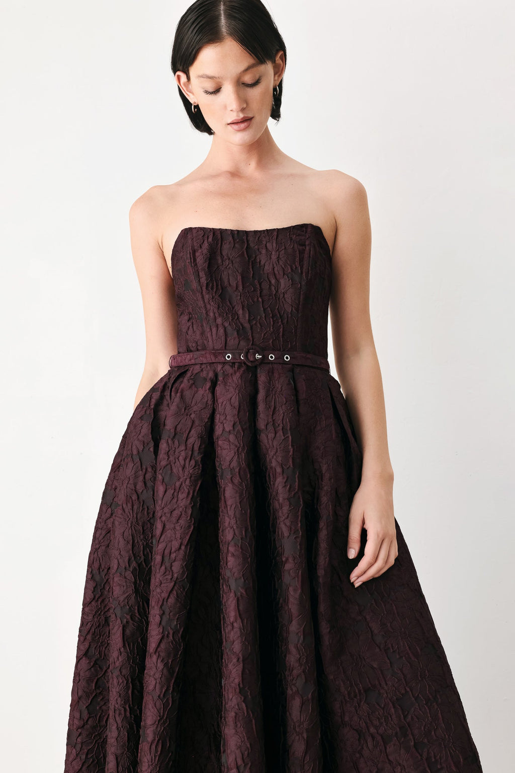 Burgundy Couture Sway Midi Dress