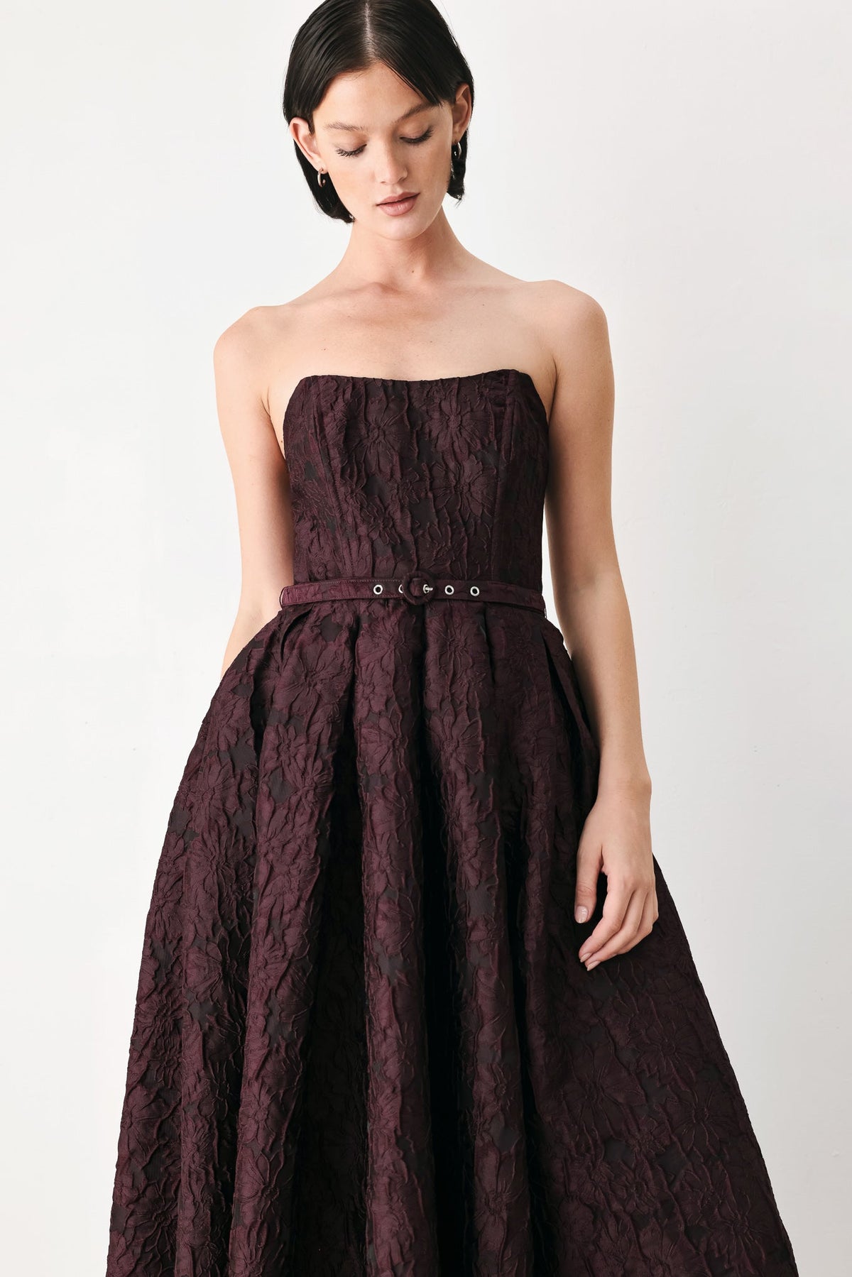Burgundy Couture Sway Midi Dress