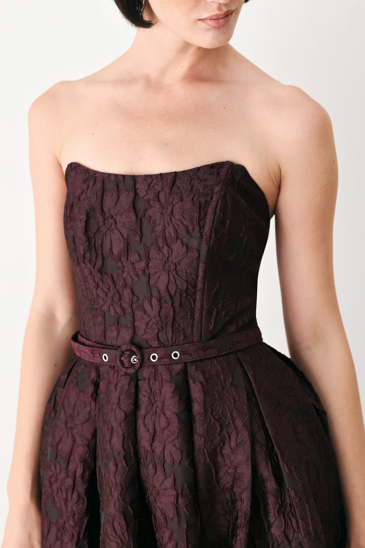 Burgundy Couture Sway Midi Dress