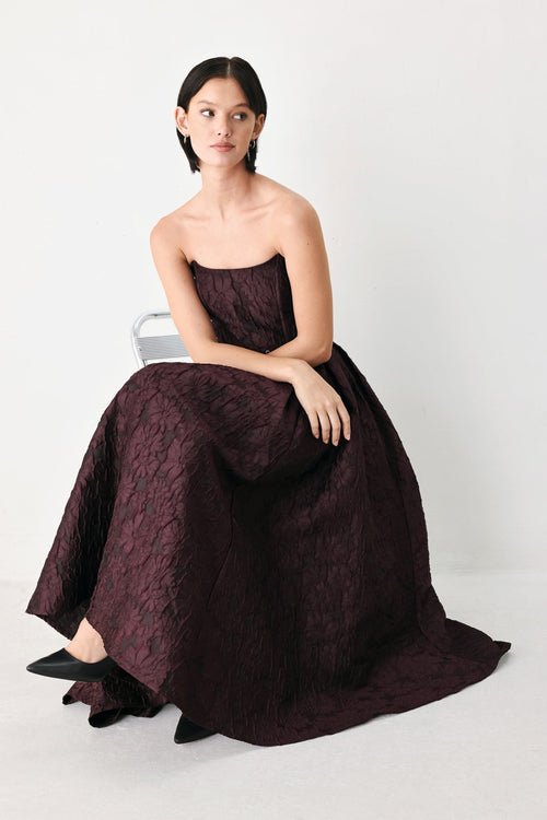 Burgundy Couture Sway Midi Dress