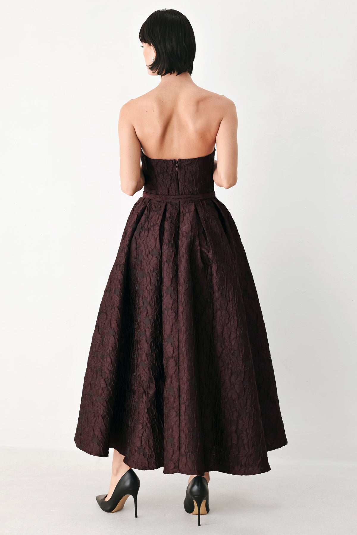 Burgundy Couture Sway Midi Dress