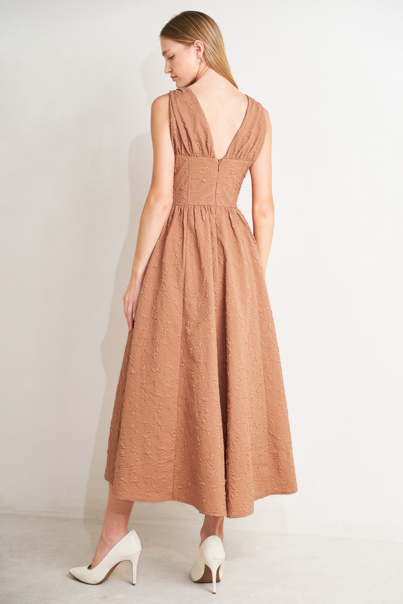 EARTHBOUND CHARM WOVEN MIDI DRESS