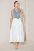 CITY TO COAST WOVEN MIDI DRESS