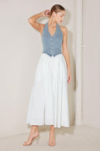 CITY TO COAST WOVEN MIDI DRESS