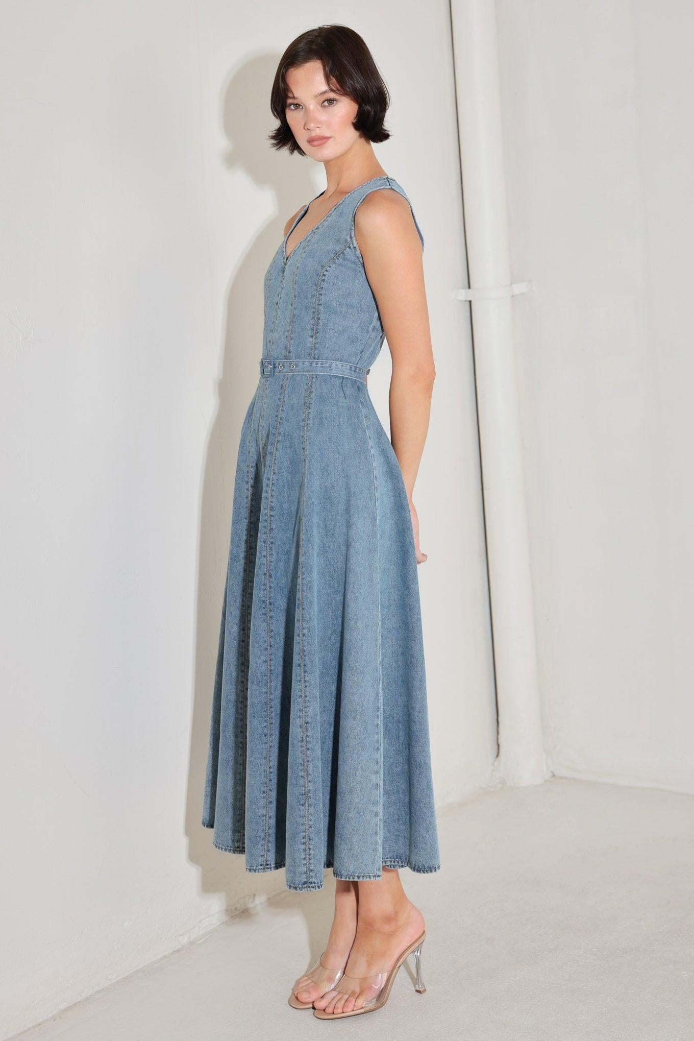 Simply Stunning Denim Midi Dress