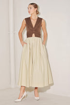 ANGEL VEIL SOLID MIDI DRESS