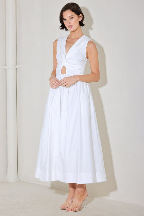 ANGEL VEIL SOLID MIDI DRESS