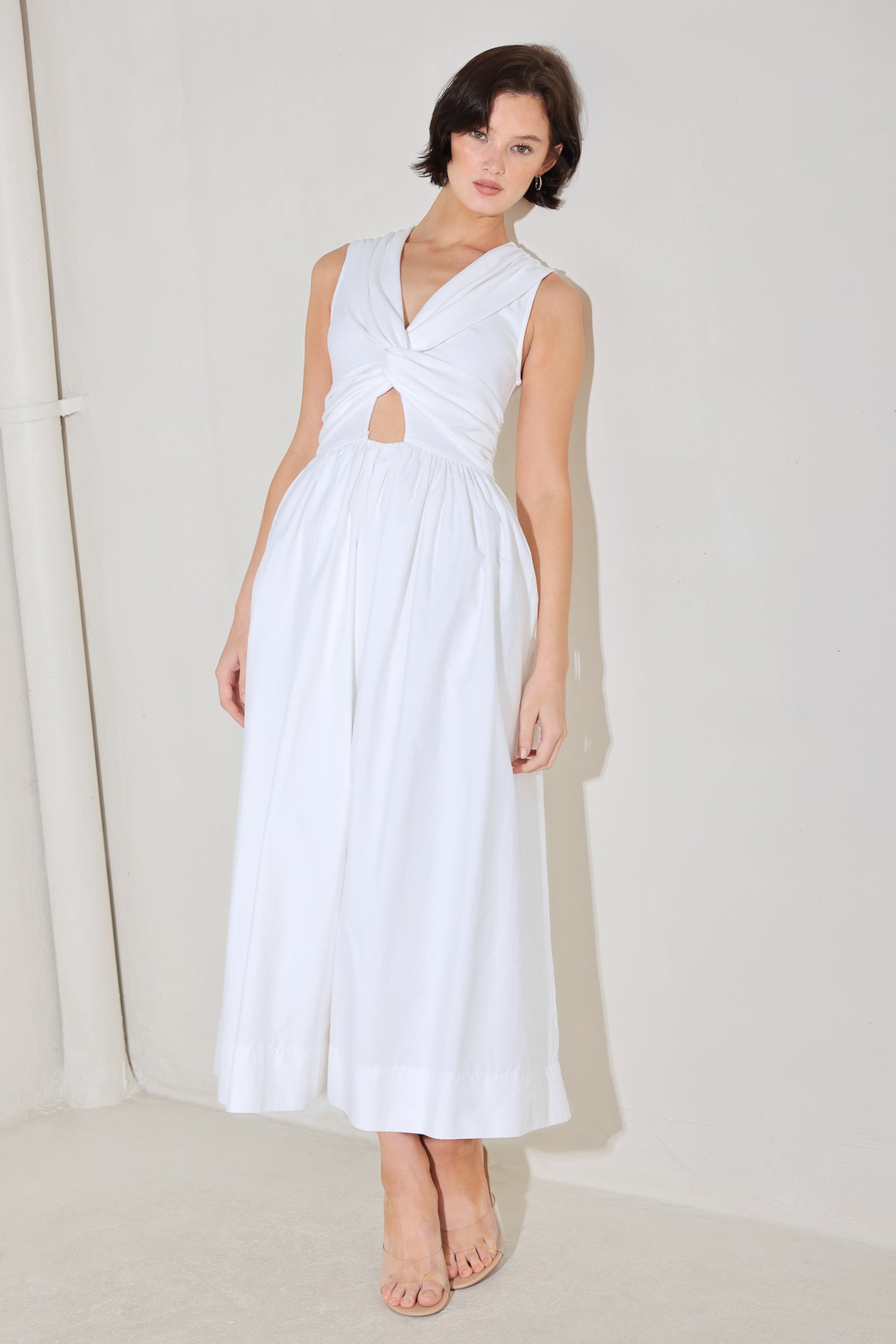 ANGEL VEIL WHITE MIDI DRESS