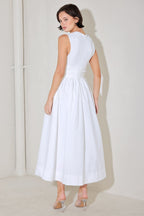 ANGEL VEIL SOLID MIDI DRESS