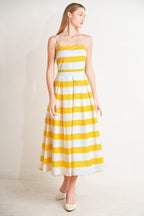 HONEY GLOW WOVEN MIDI DRESS