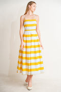 HONEY GLOW WOVEN MIDI DRESS