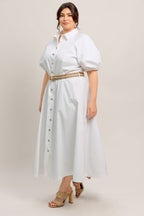 RELAXED TAILOR WOVEN MIDI DRESS