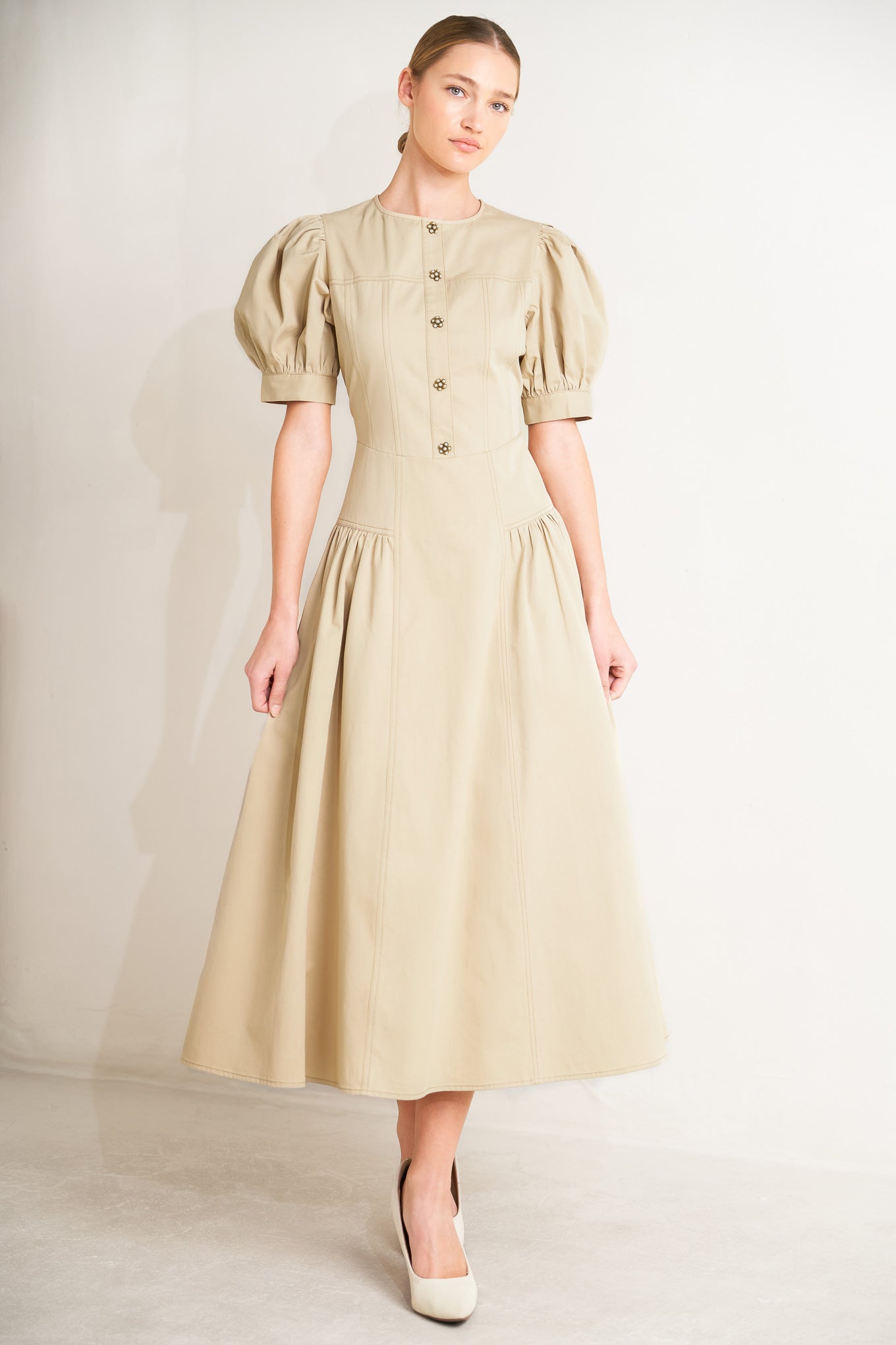 UNDERSTATED ICON WOVEN MIDI DRESS