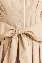 Catch You Later Khaki Woven Midi Dress