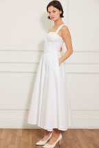 SWEETHEART SERENADE WOVEN MIDI DRESS