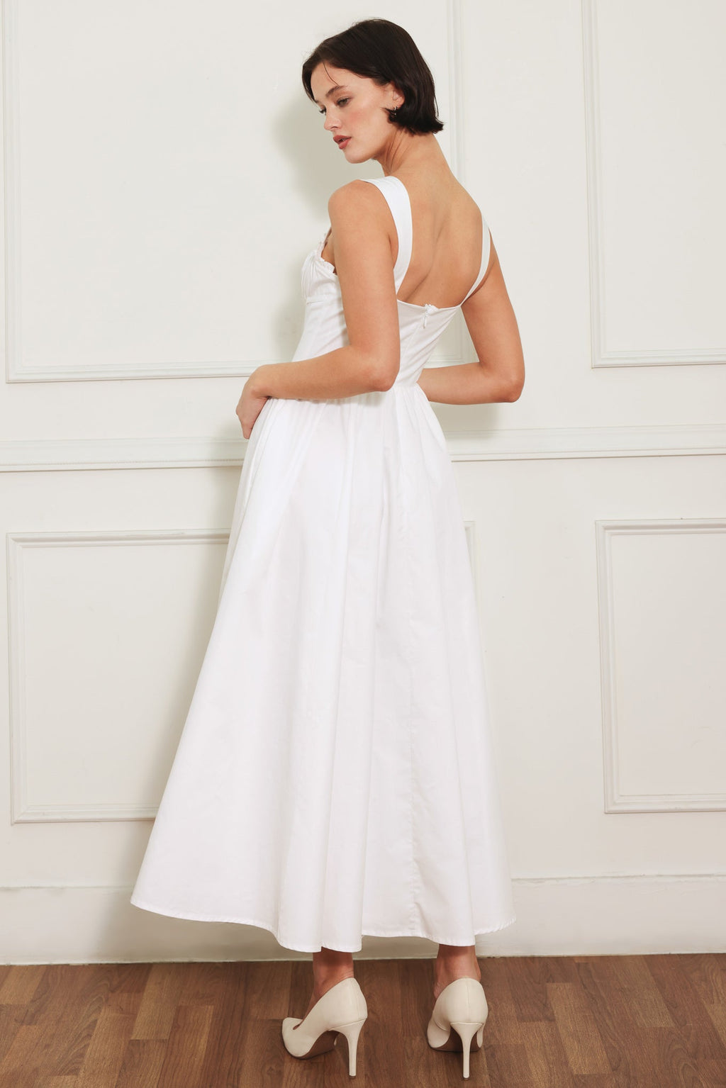 SWEETHEART SERENADE WOVEN MIDI DRESS