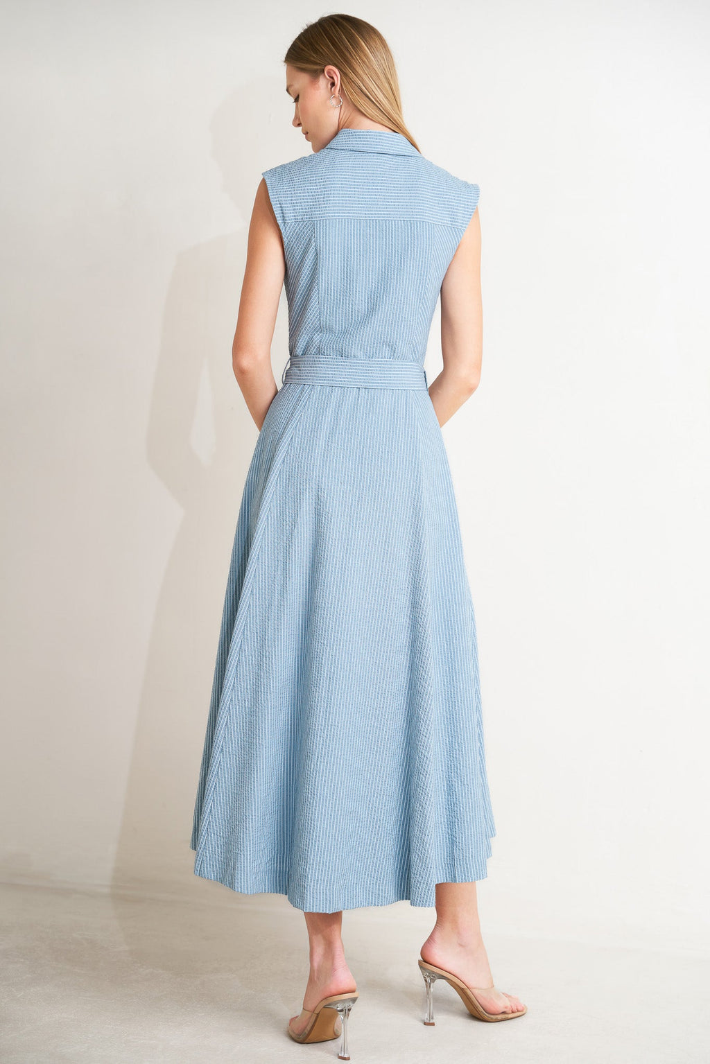 CAFE AU LAIT WOVEN MIDI DRESS