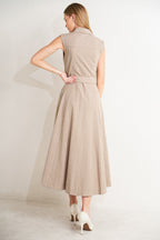 CAFE AU LAIT WOVEN MIDI DRESS