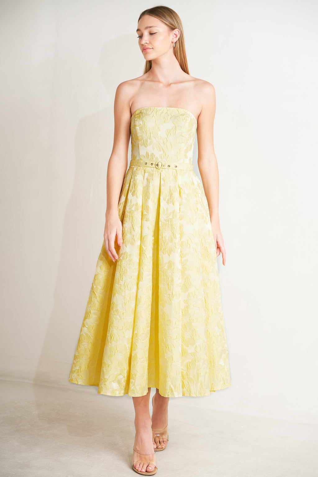 BUTTERCUP BLOOM WOVEN MIDI DRESS
