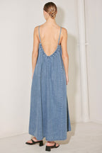 INDIGO WEEKEND THEORY DENIM MIDI DRESS