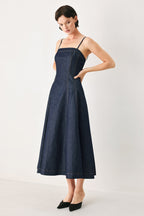 Coastal Denim Woven Midi Dress