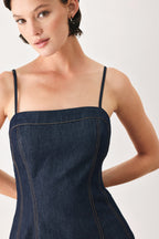 Coastal Denim Woven Midi Dress