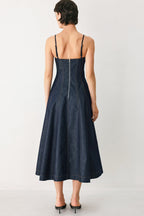 Coastal Denim Woven Midi Dress