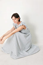 WHISPER STRIPE WOVEN MIDI DRESS