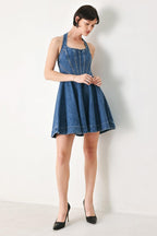 VINTAGE SHAPE DENIM MINI DRESS