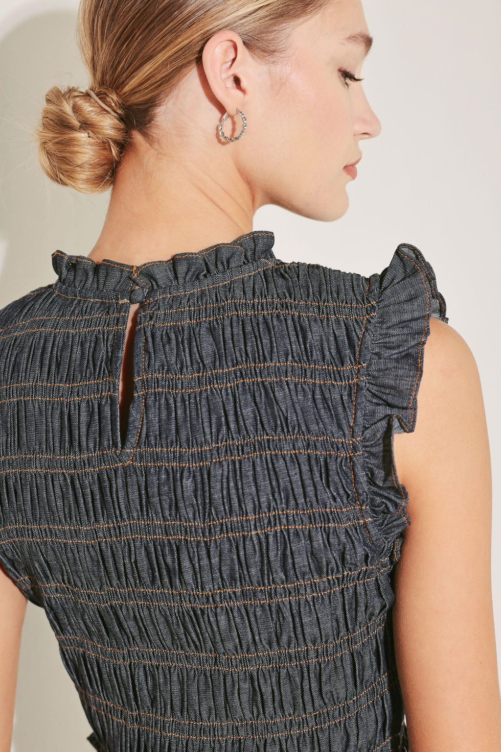 ROMANTIC REVERIE DENIM MIDI DRESS