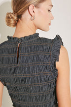 ROMANTIC REVERIE DENIM MIDI DRESS