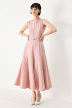 Calm Afterglow Blush Midi Dress