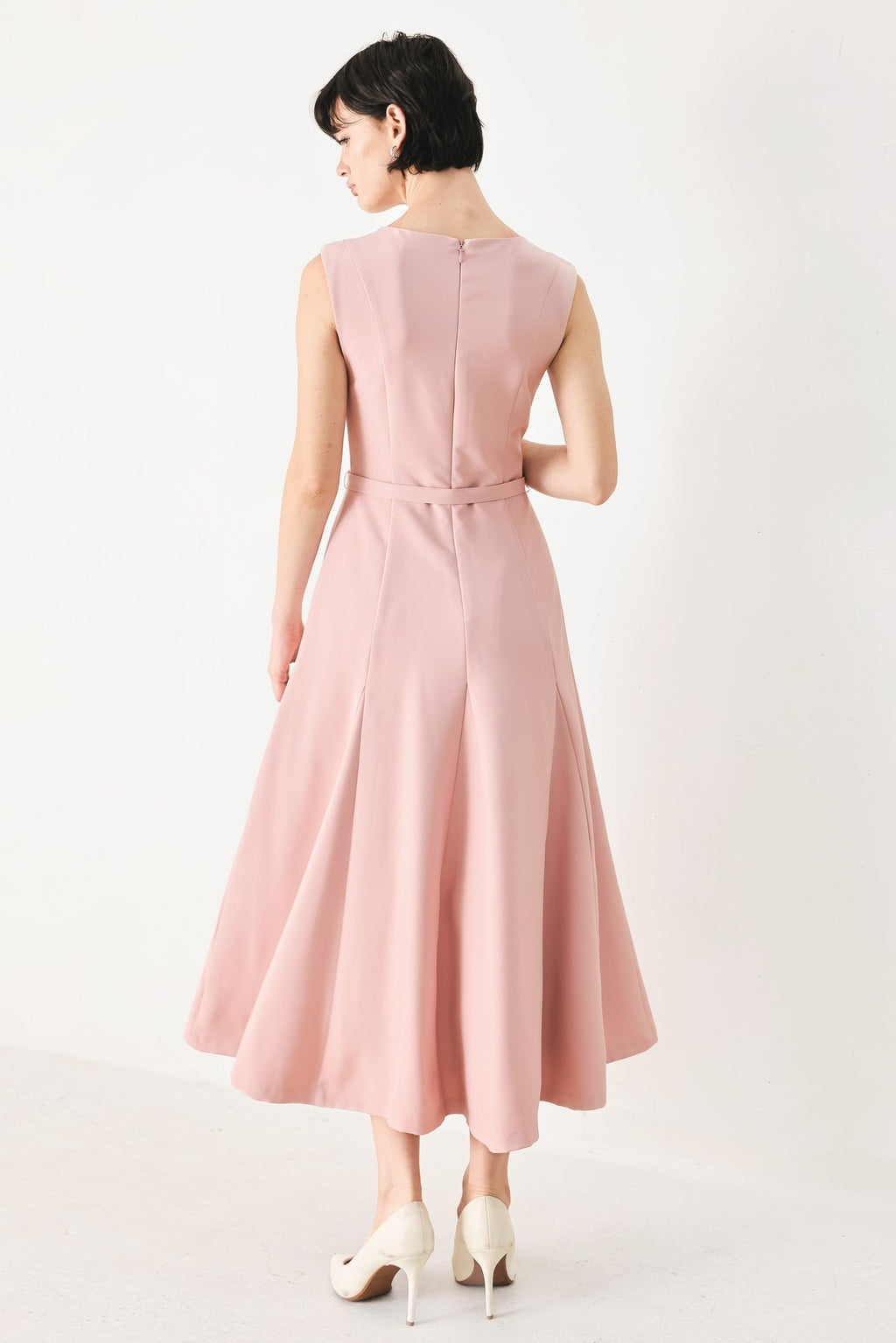 Calm Afterglow Blush Midi Dress