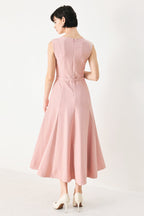 Calm Afterglow Blush Midi Dress