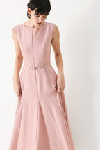 Calm Afterglow Blush Midi Dress