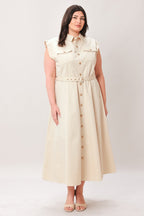 Neutral Command Shirt Dress
