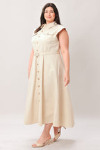 Neutral Command Shirt Dress