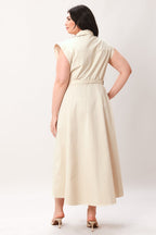 Neutral Command Shirt Dress