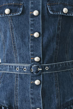 BABY BLUE LOVE DENIM MINI DRESS