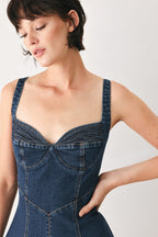 Western Charm Denim Midi Dress