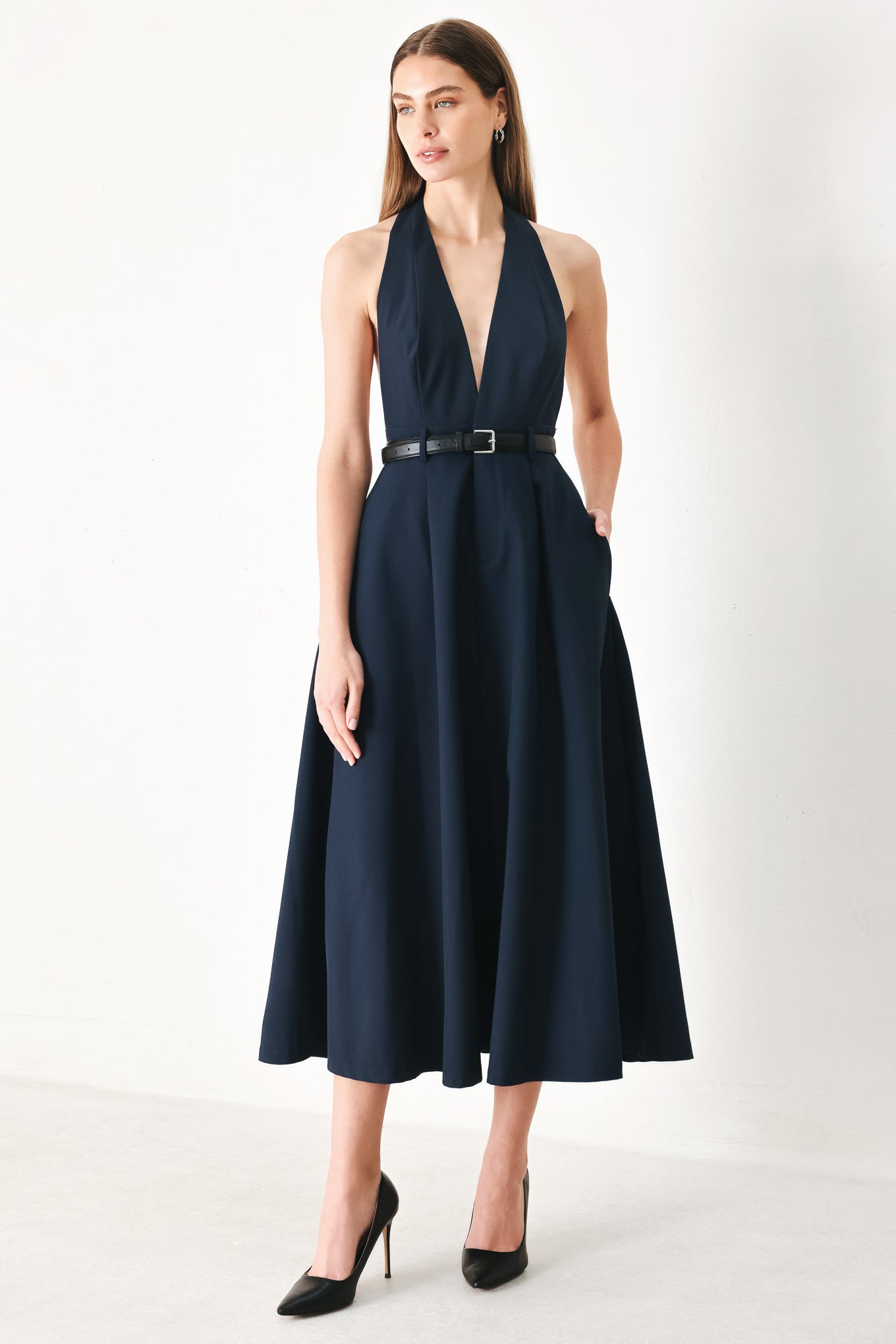 Midnight Form Midi Dress