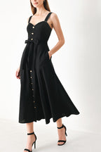 Lovely Noir Midi Dress