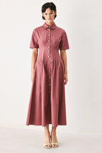 Countryside Charm Woven Midi Dress