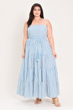 Rosy Breeze Woven Ankle Dress