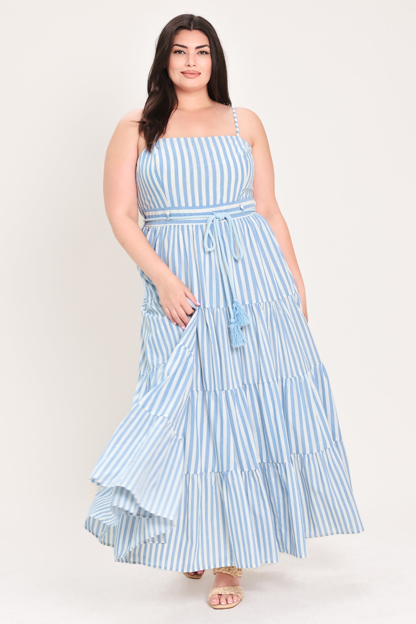 Rosy Breeze Woven Ankle Dress