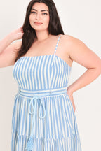 Rosy Breeze Woven Ankle Dress