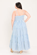 Rosy Breeze Woven Ankle Dress
