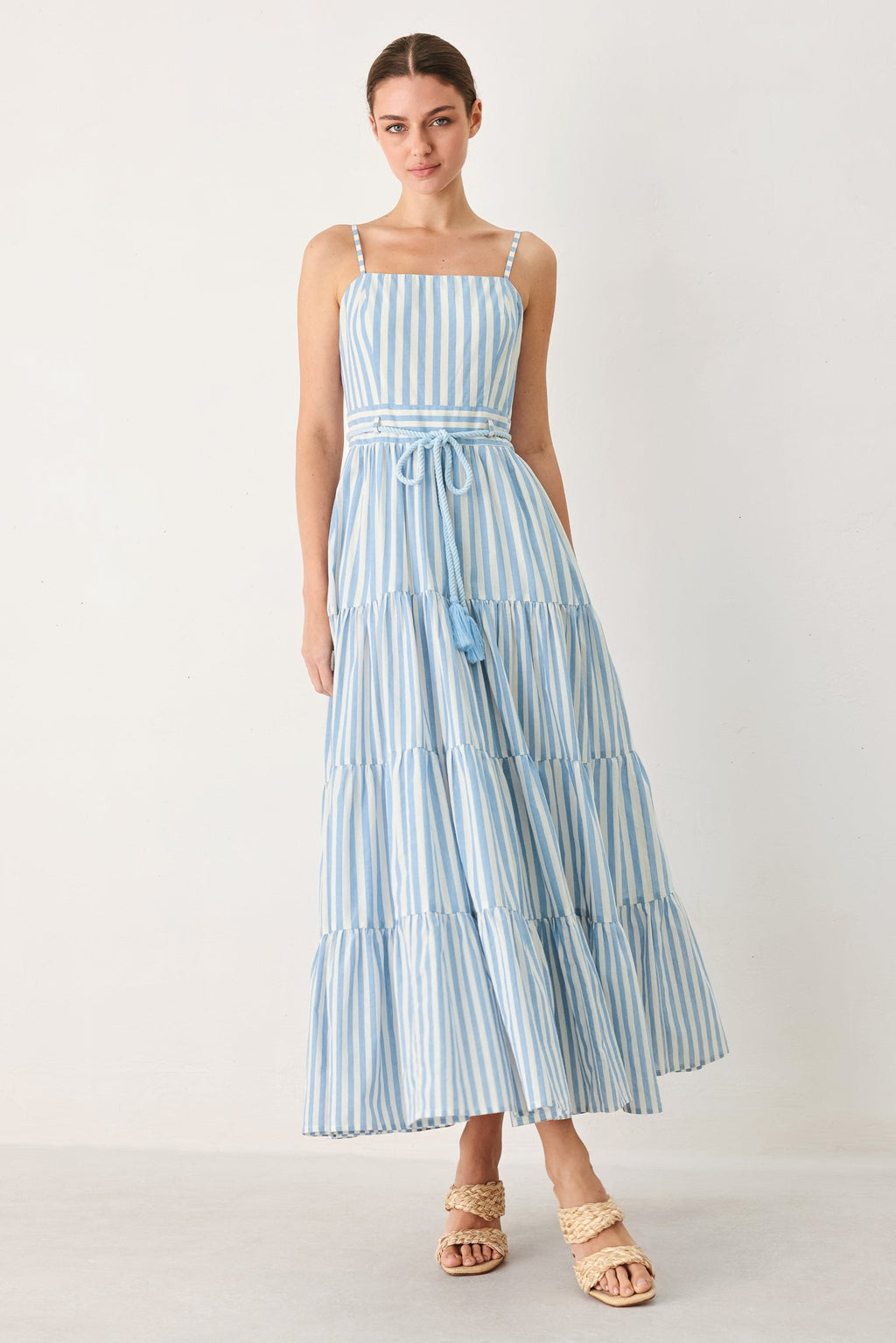 Rosy Breeze Woven Ankle Dress