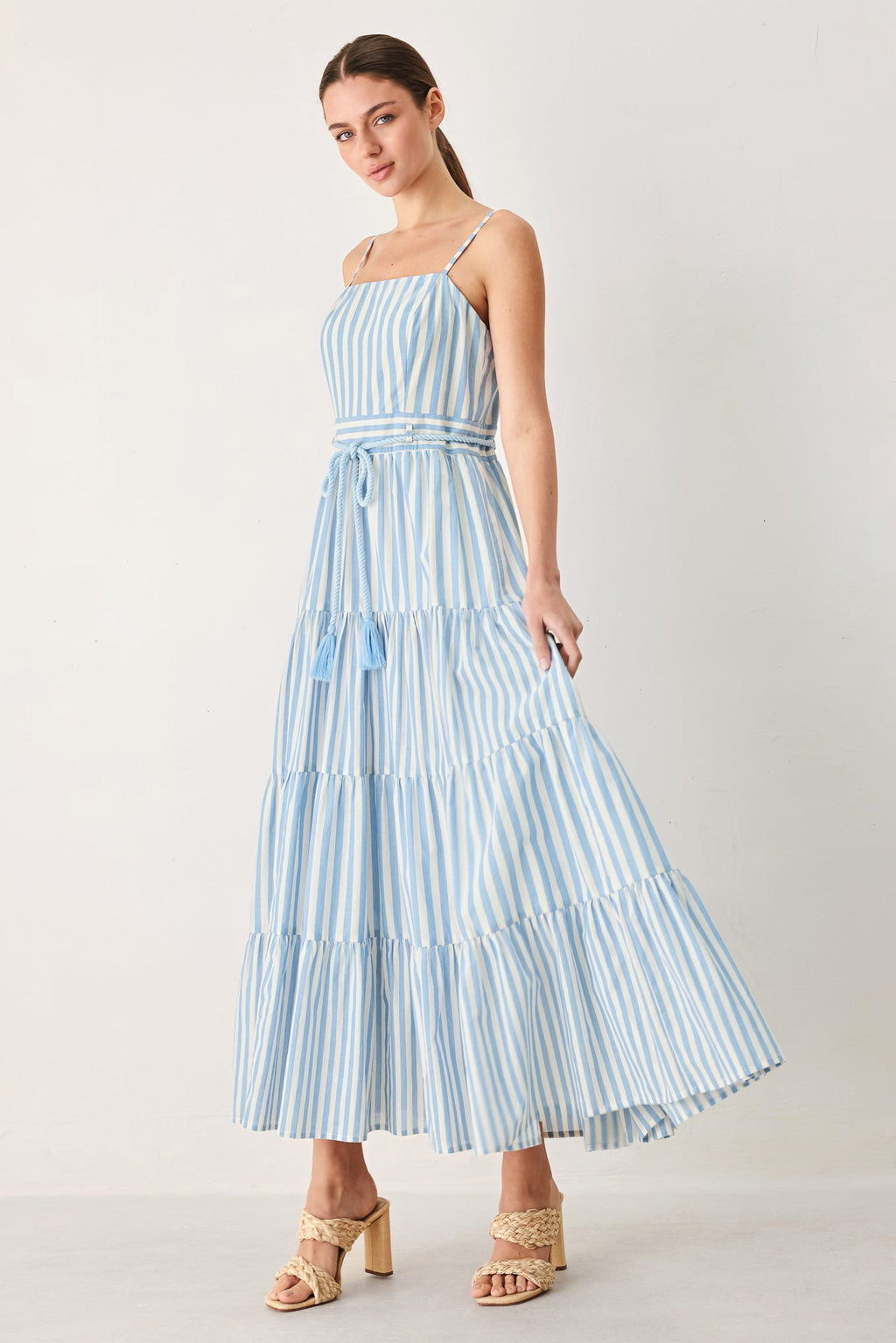 Rosy Breeze Woven Ankle Dress
