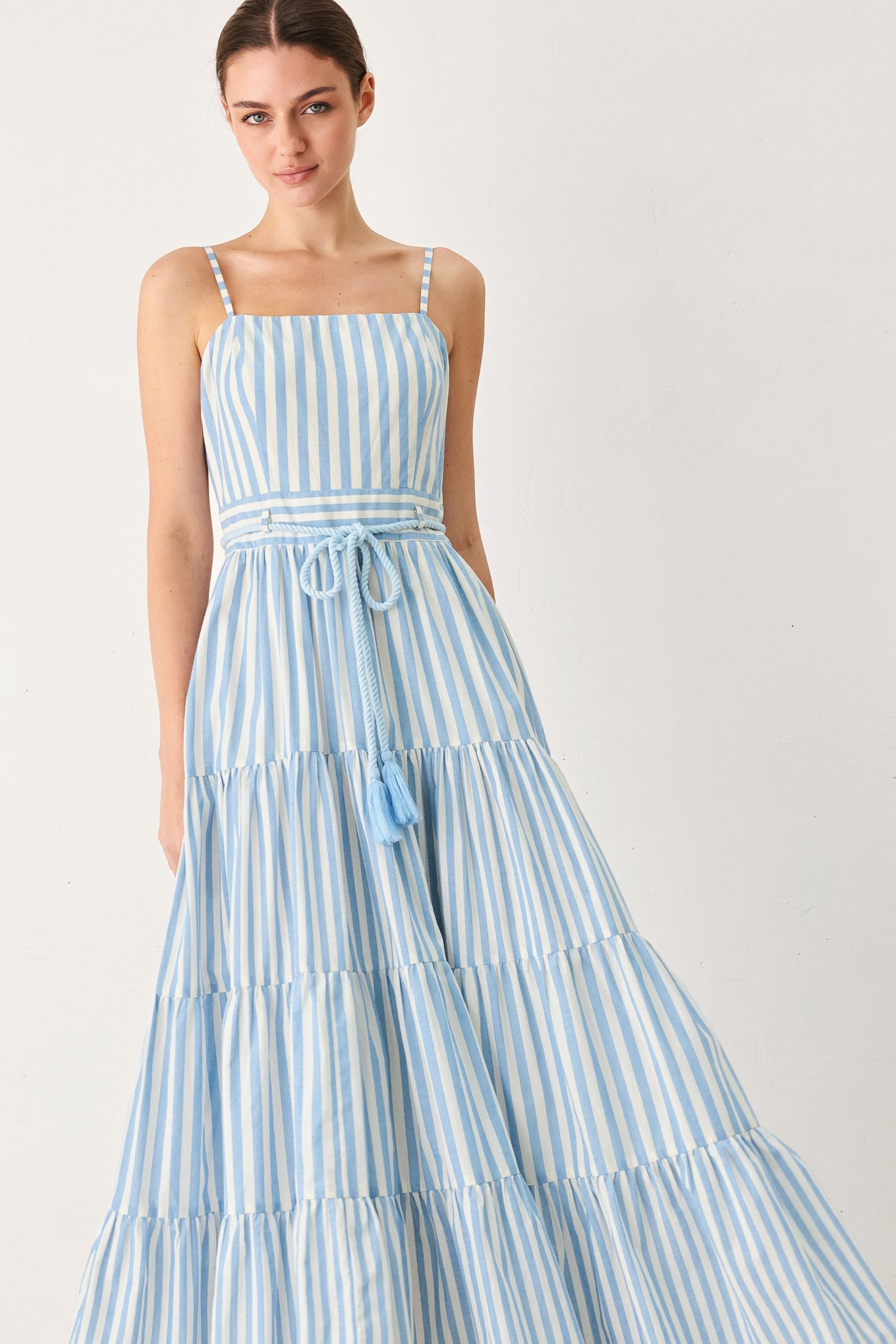 Rosy Breeze Woven Ankle Dress